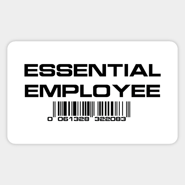 Essential Employee (black text) Sticker by BishopCras